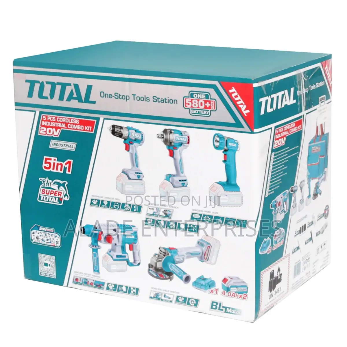 Total 5pcs Industrial Combo Kit (With 2 X Batteries Charger) -