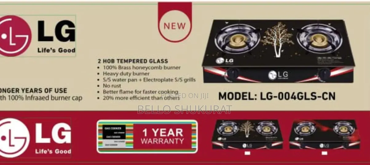 L G 2 Burners Glass Burners