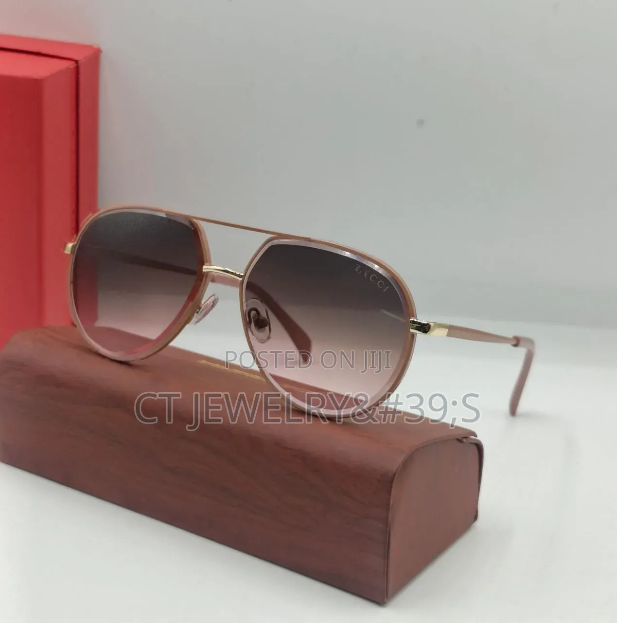 High End Gucci Aviator Sunglasses a Black Frame and Gradient Lenses.
