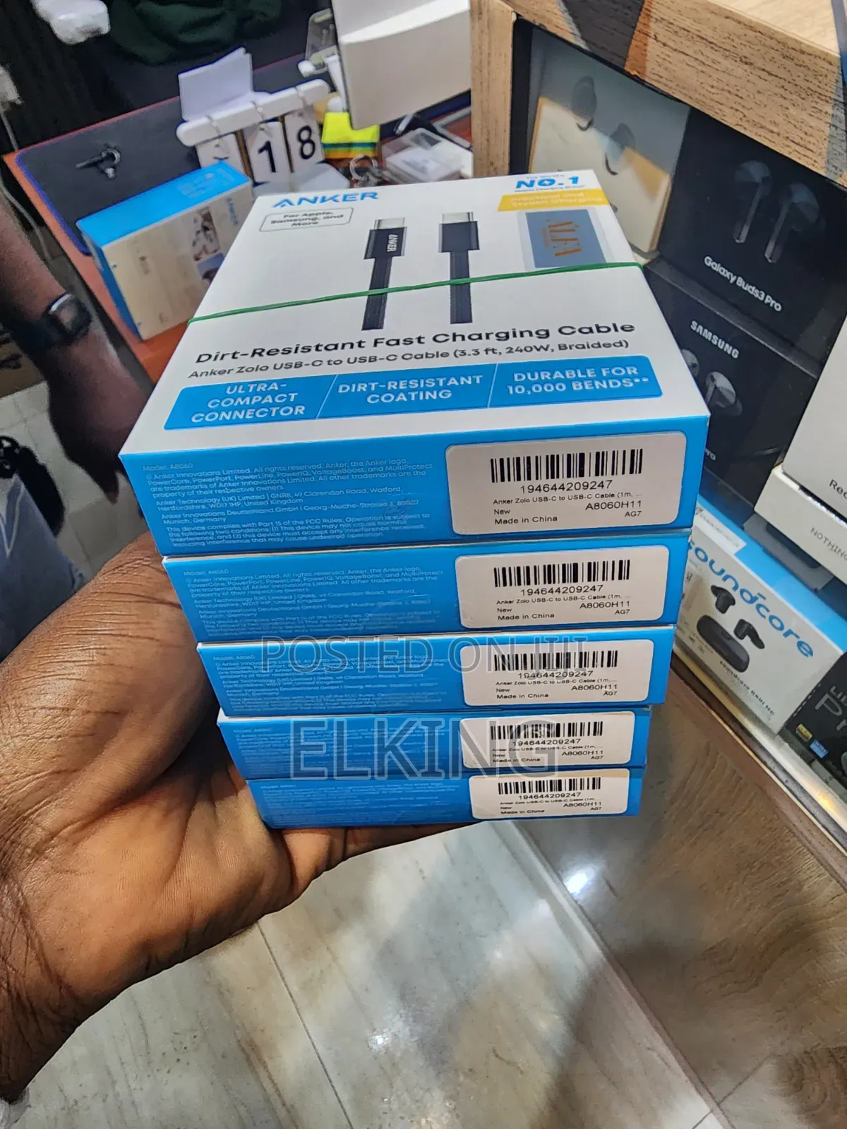 Anker Zolo Usb C To Usb C Cable 240w 1.5m 5ft Braided