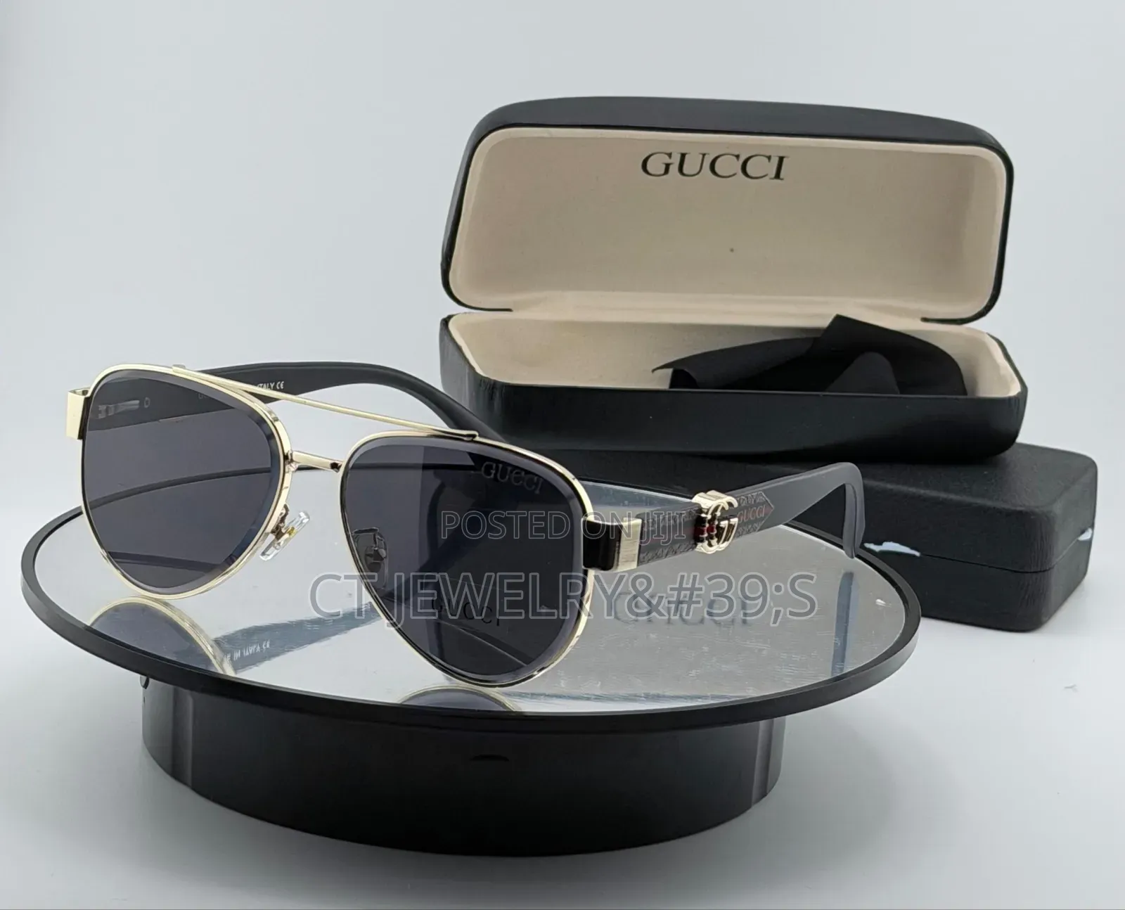 High Gucci Luxury Style Aviator Shades, Men's Fashion Sunglasses