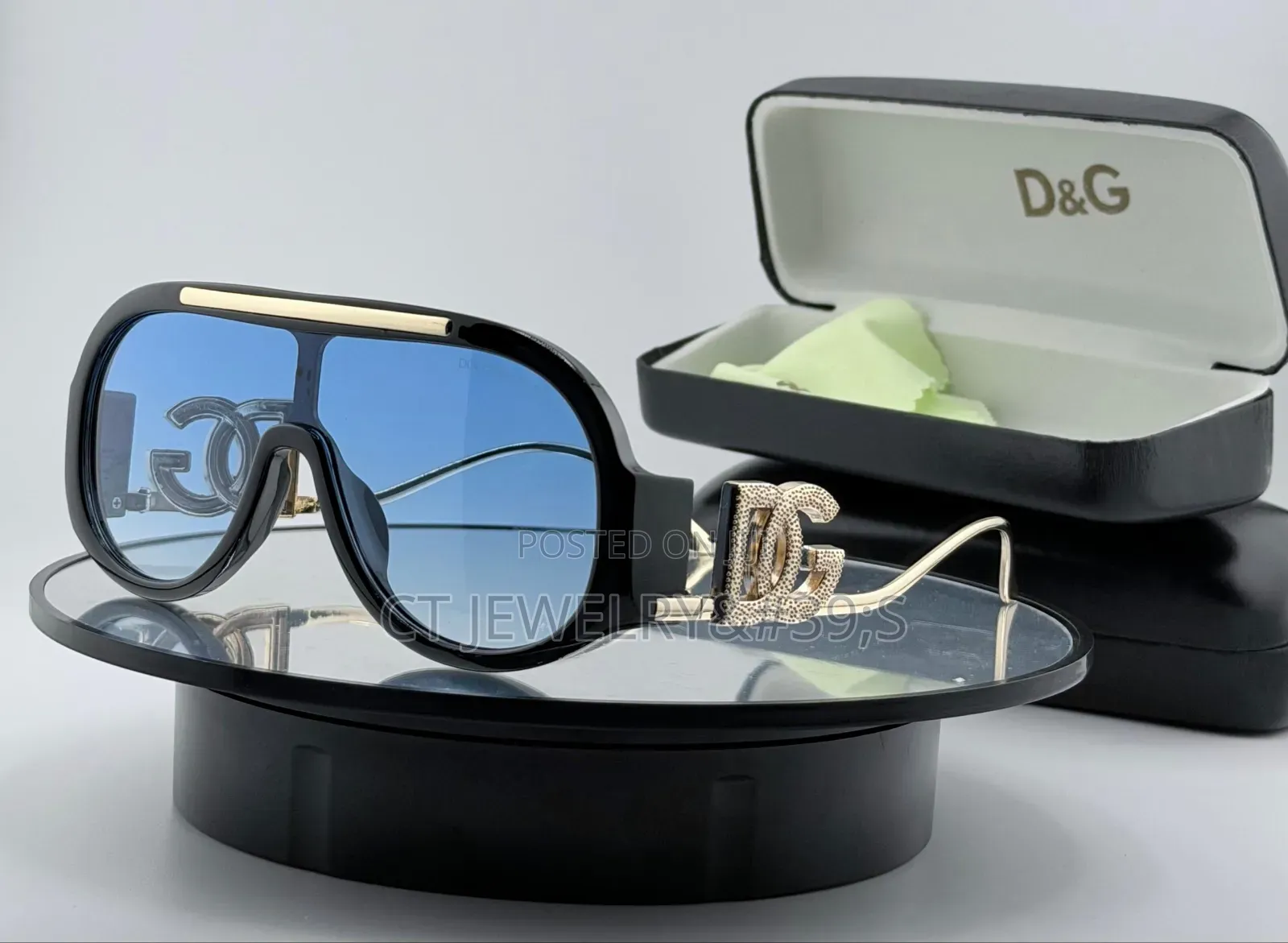Luxury Shield Sunglasses Oversized Black Frame, Gold Detail, Fashion
