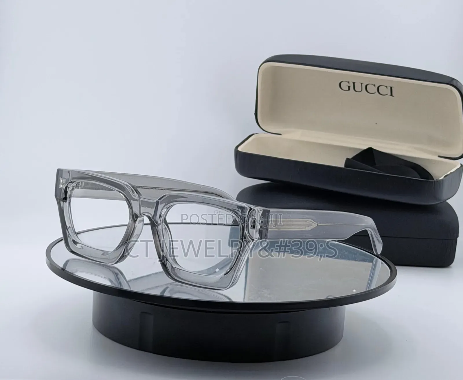 Premium Fashion Sunglasses/Transparent Lens Bold Square Frame