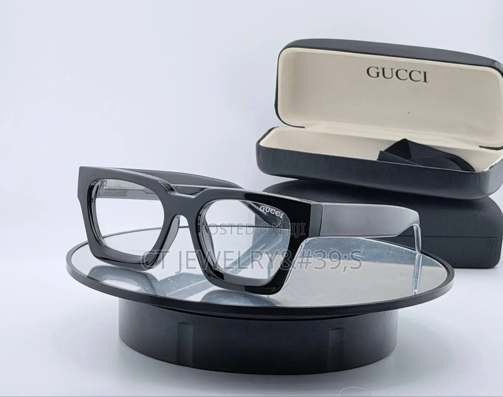 Premium Fashion Sunglasses/Transparent Lens Bold Square Frame