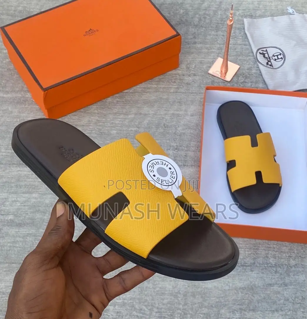 Hermes Original Leather Yellow and Blue 40-46