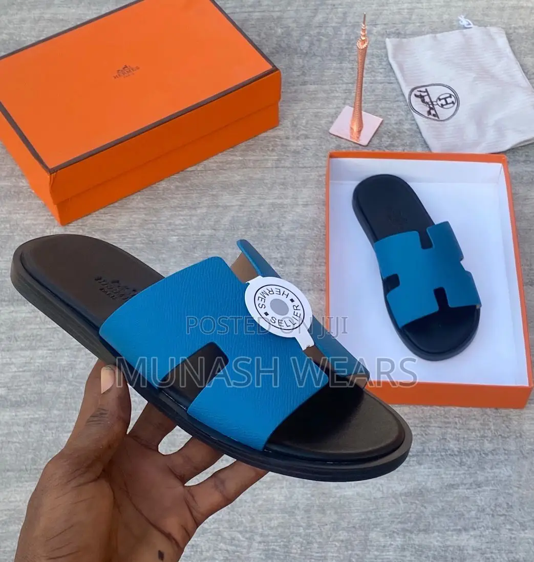 Hermes Original Leather Yellow and Blue 40-46
