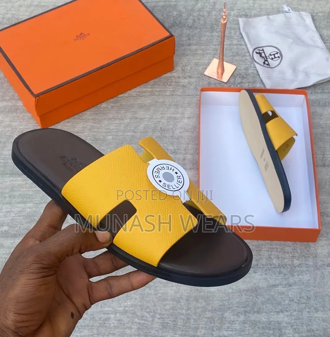 Hermes Original Leather Yellow and Blue 40-46