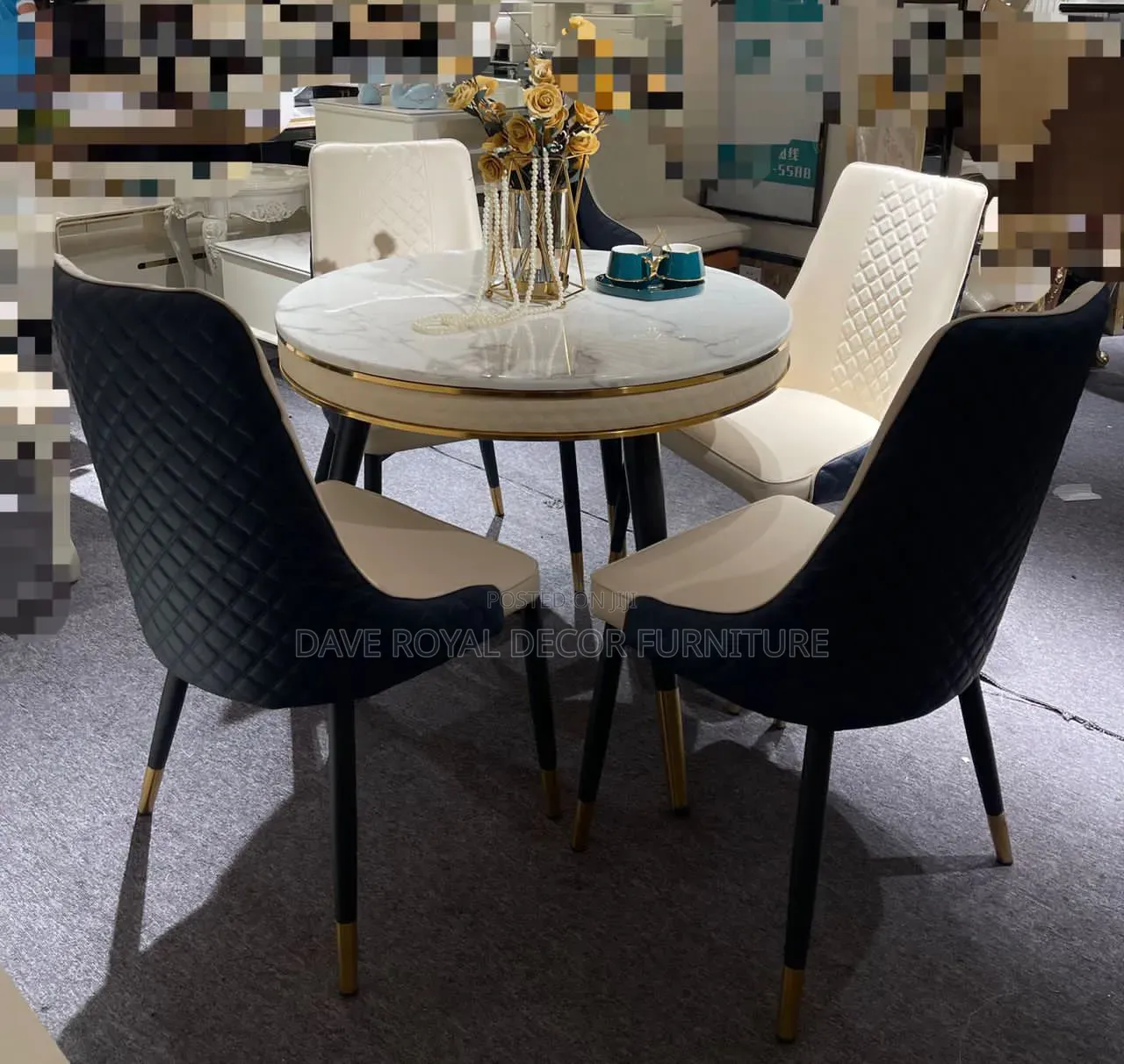 Quality Marble Dining Table by 4 Seaters