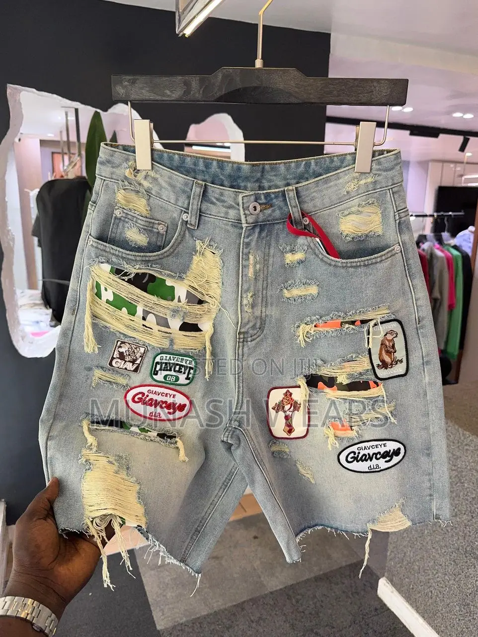 Denim Rip Jean Short