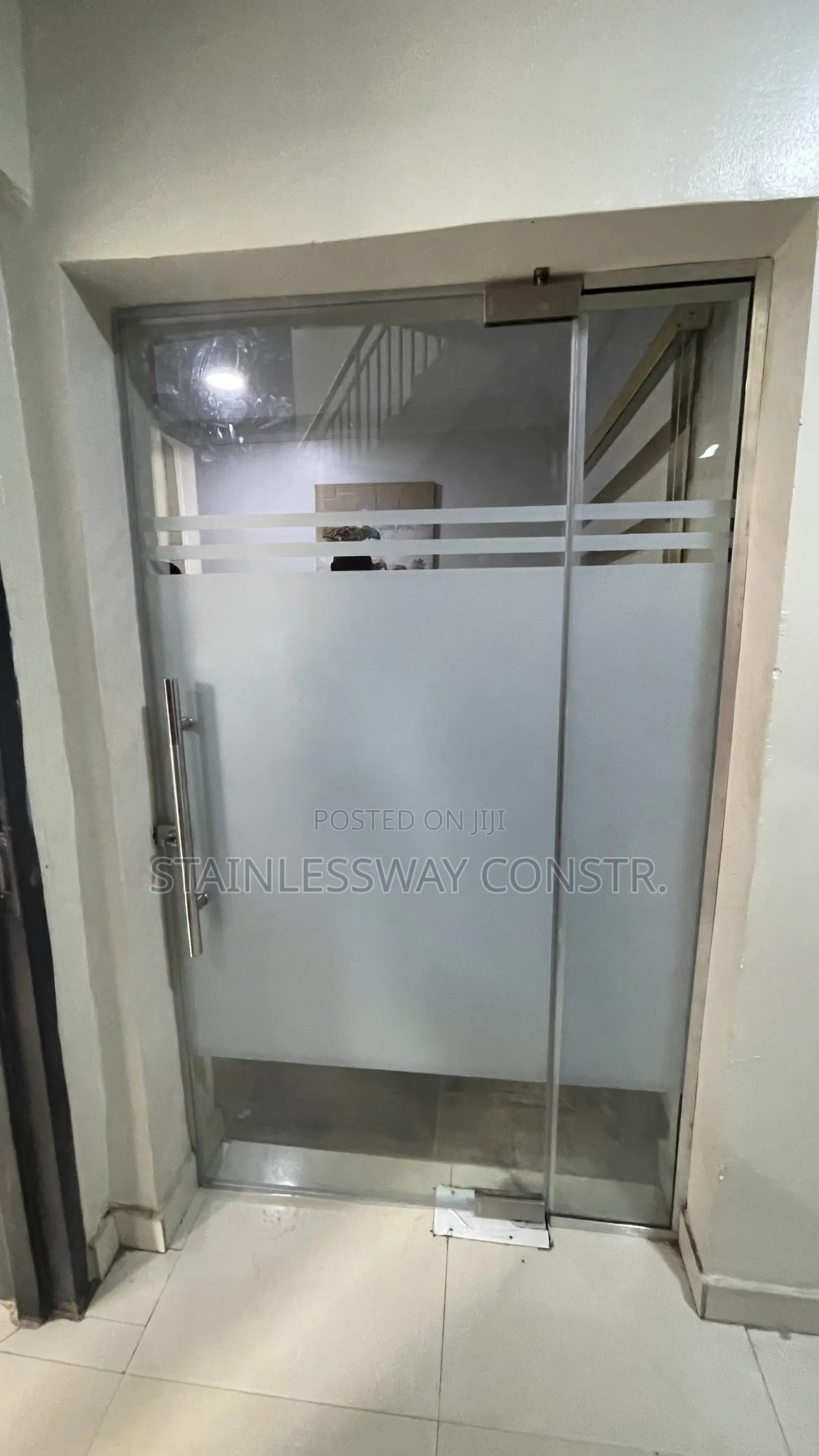 Glass Swing Door Frosted Stripe