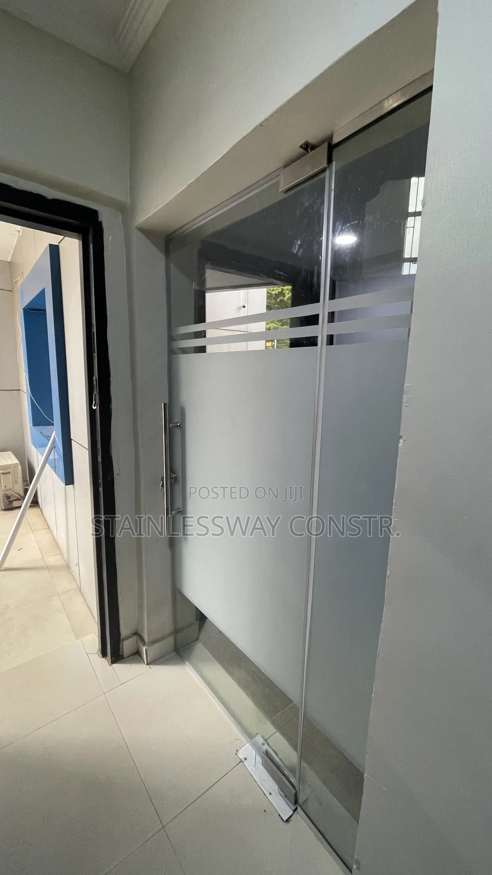 Glass Swing Door Frosted Stripe
