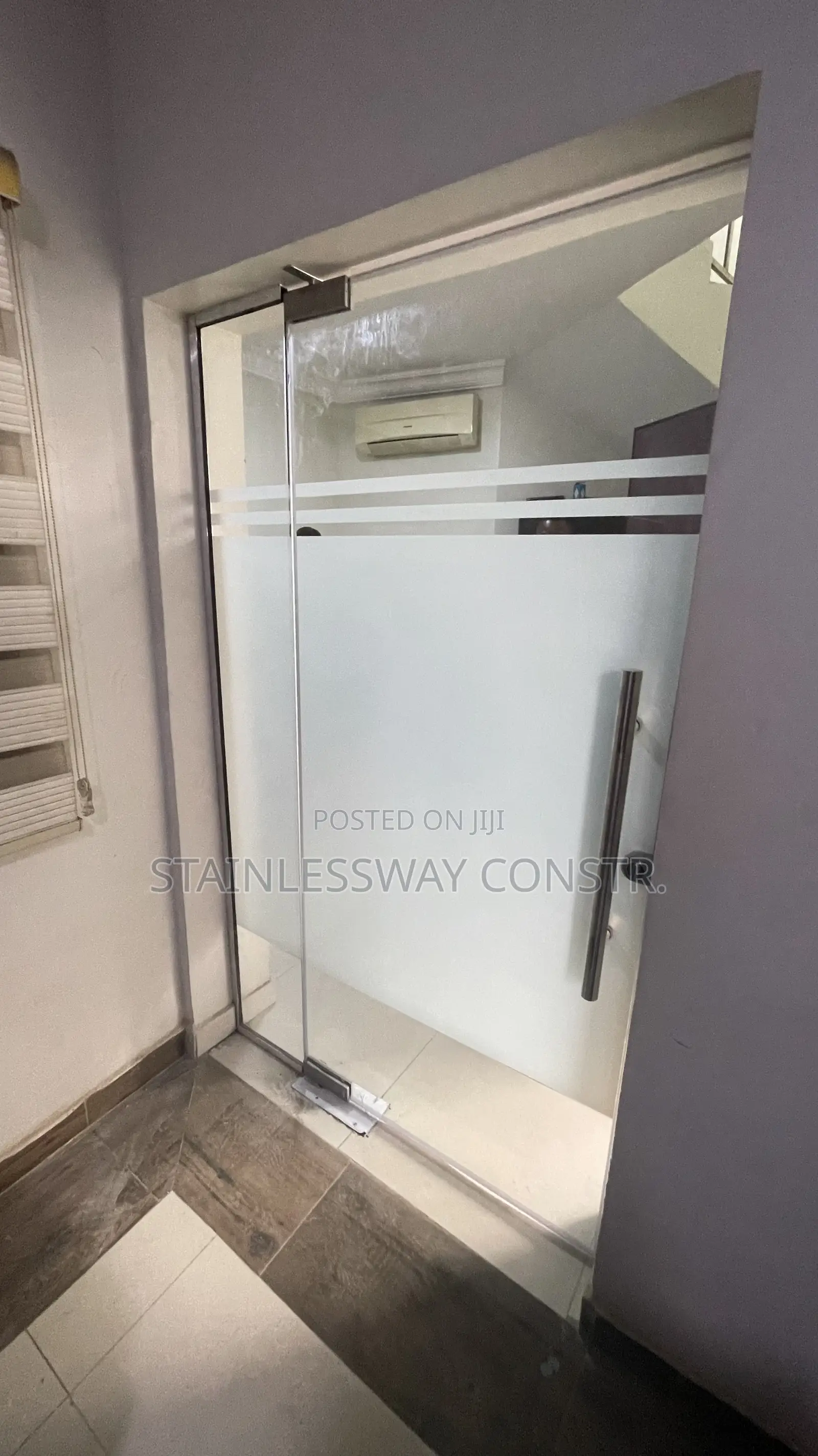 Glass Swing Door Frosted Stripe
