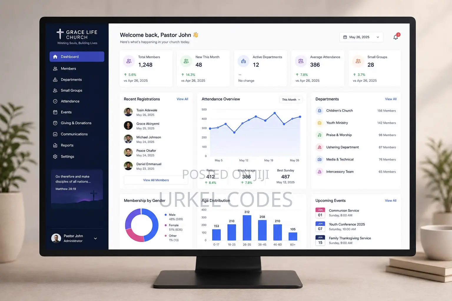 Church Website Design — Live Streaming, Online Giving Members