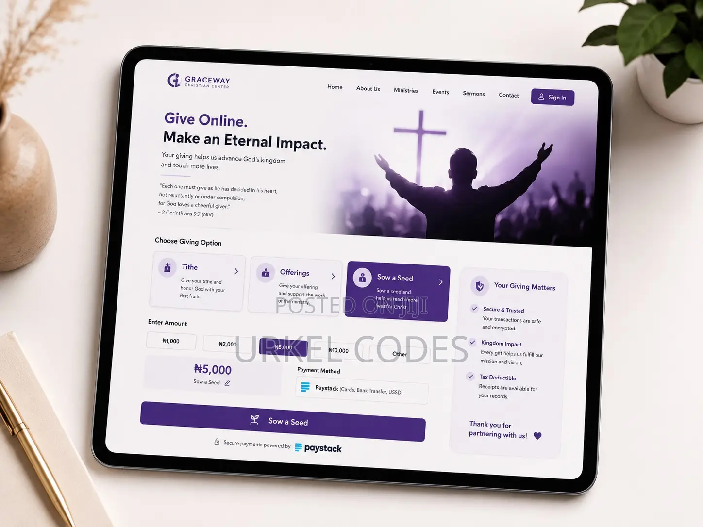 Church Website Design — Live Streaming, Online Giving Members