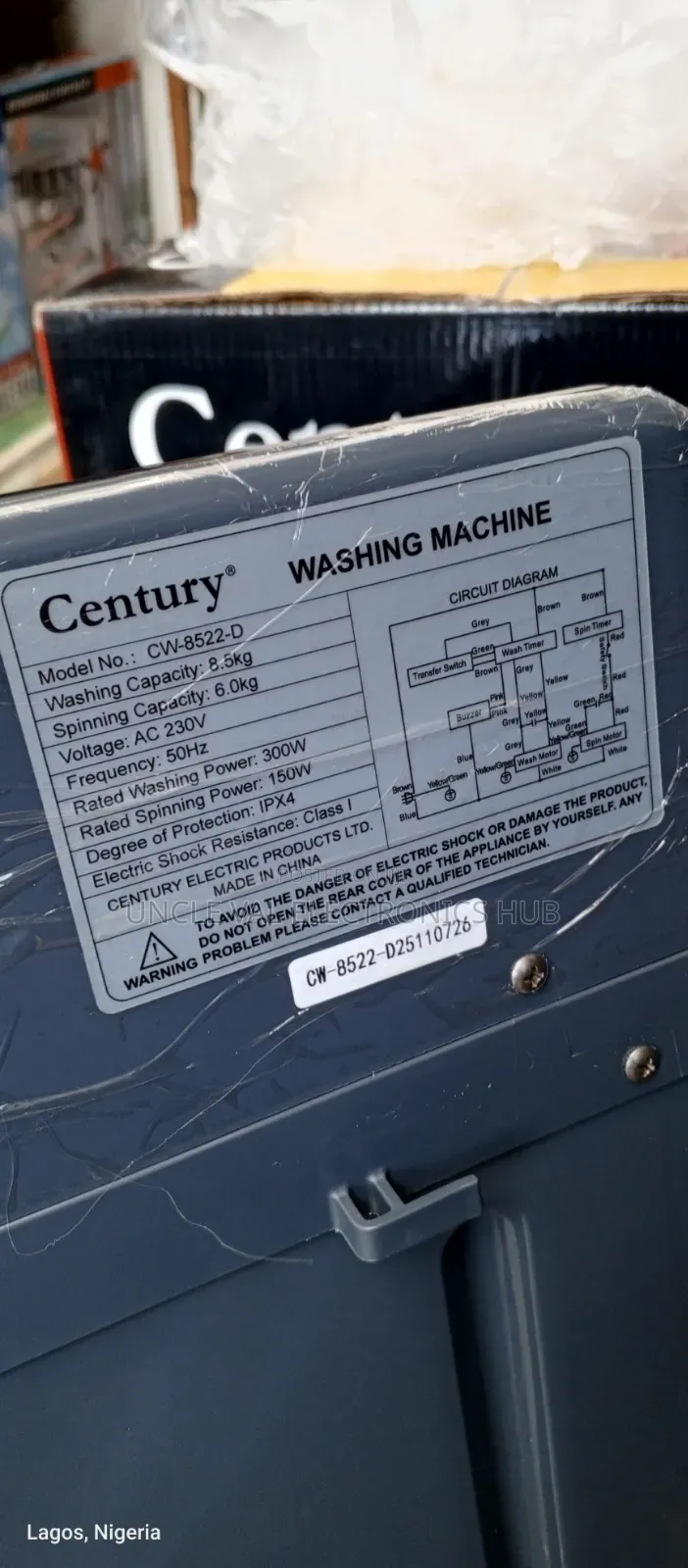 Century 8.5kg Topload Washing Machine