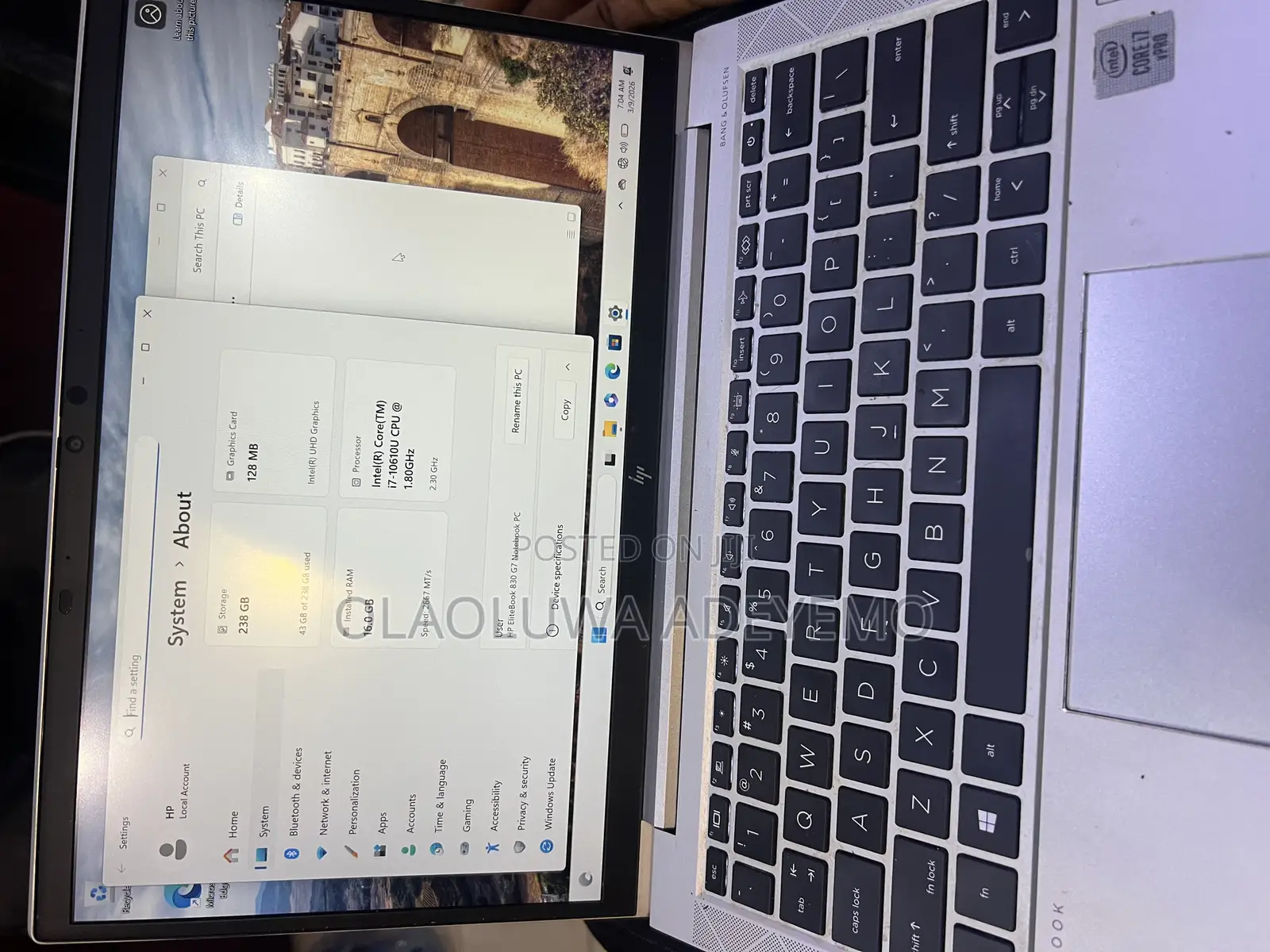 Laptop HP EliteBook 830 G7 16GB Intel Core i7 SSD 256GB