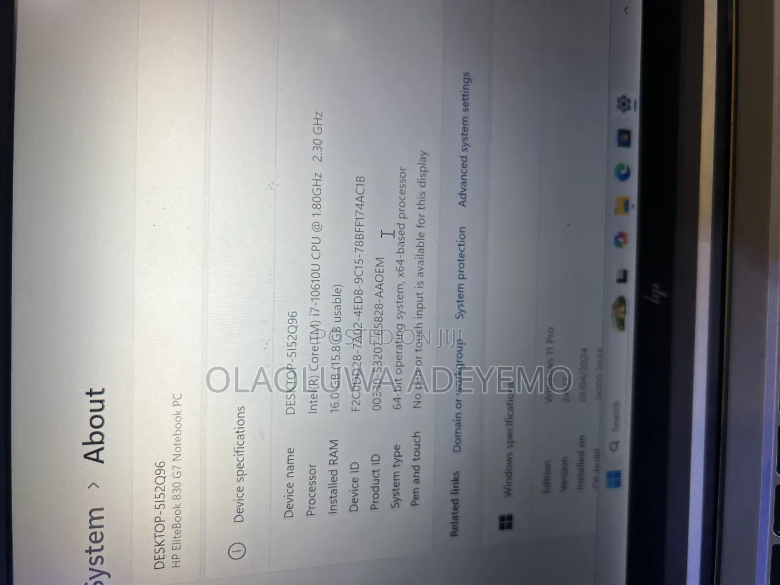 Laptop HP EliteBook 830 G7 16GB Intel Core i7 SSD 256GB