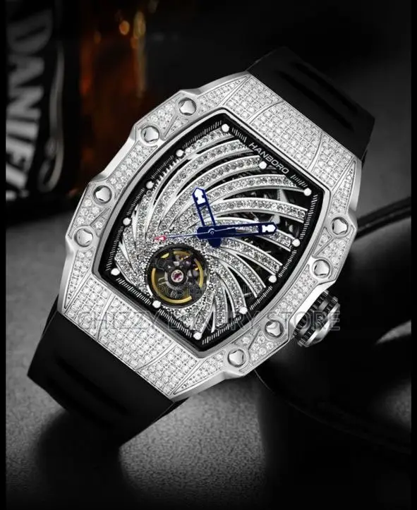 Hanboro Quality Luxury Men Automatic Engine Wristwatch