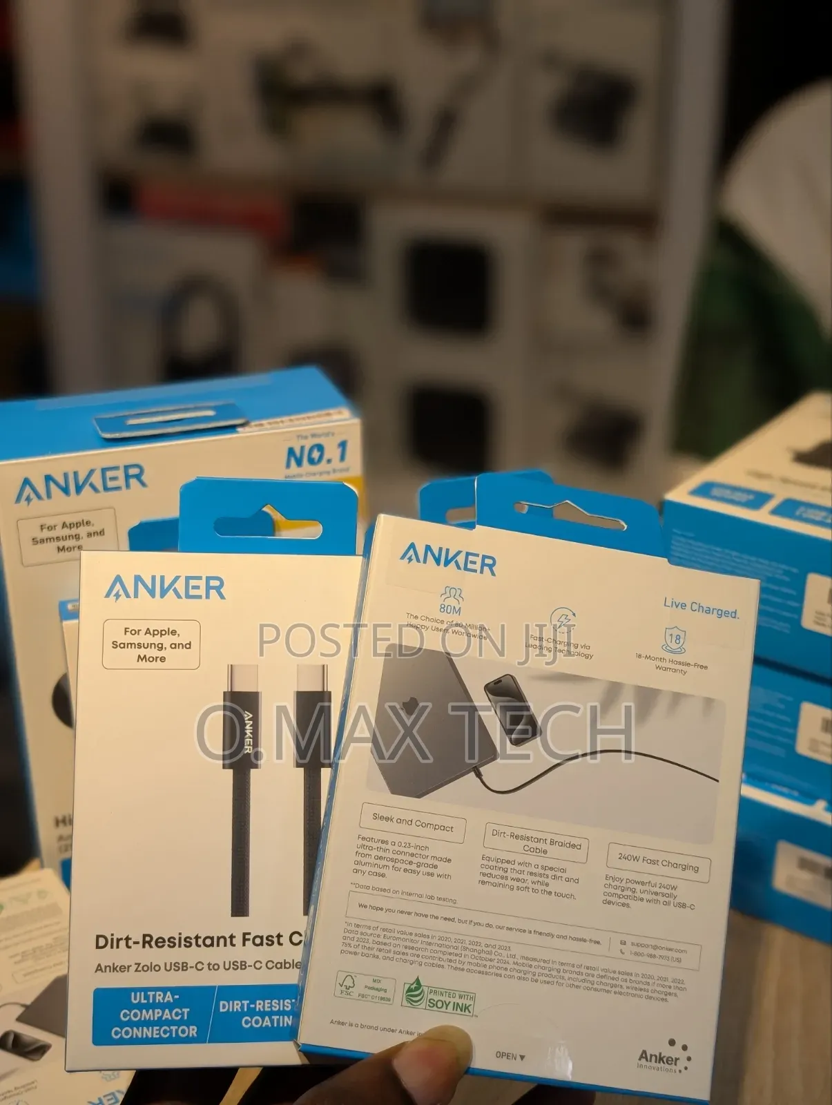 Anker Usb C Cable, 240w Flexible Braided Cord, Fast Charging