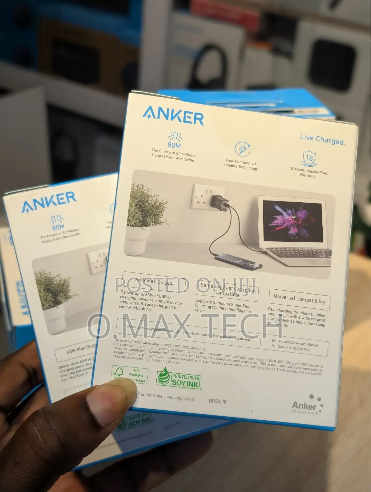 Anker Powerport Iii - 3-Port Usb-C - 65w - Adapter