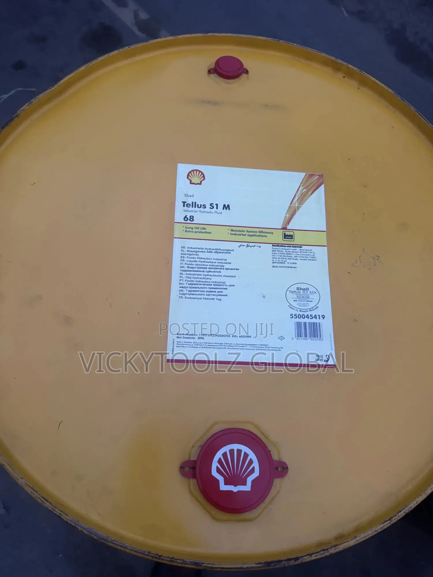 Shell Tellus S1 M 68 Industrial Hydraulic Fluid Drum