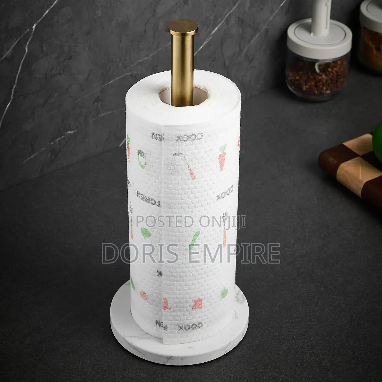 Luxury Gold Marble Base Kitchen Paper Holder