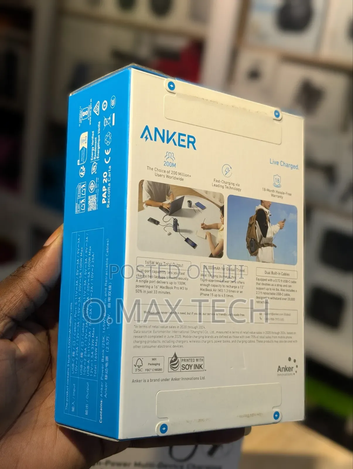 Anker Laptop Power Bank (, 165w, Built-in and Retractable Cables)