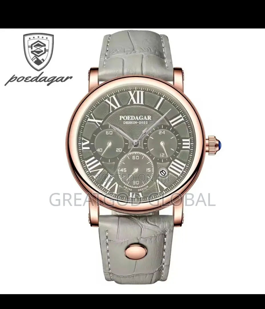 Poedegar Leather Watches Available in Different Colors for Men