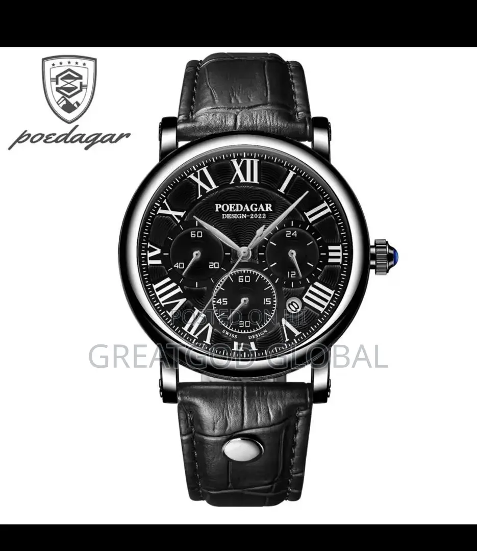 Poedegar Leather Watches Available in Different Colors for Men