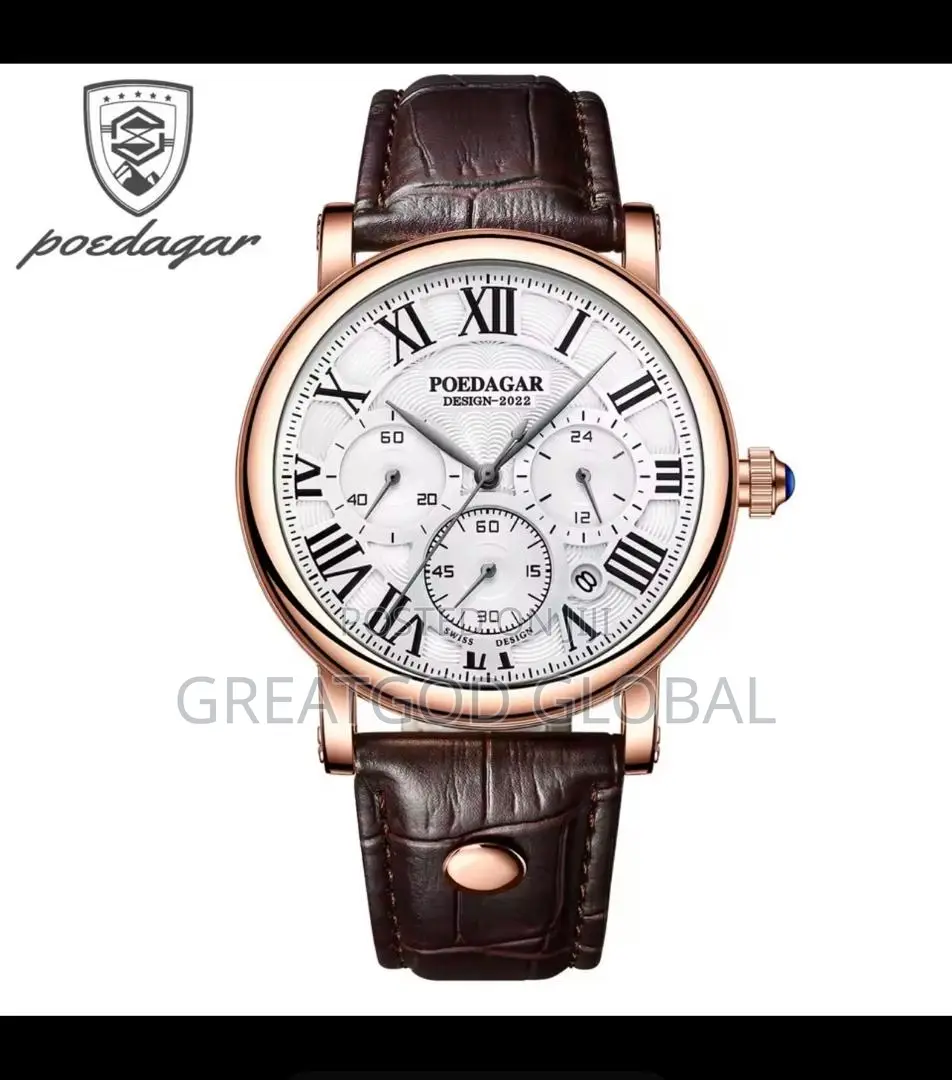 Poedegar Leather Watches Available in Different Colors for Men