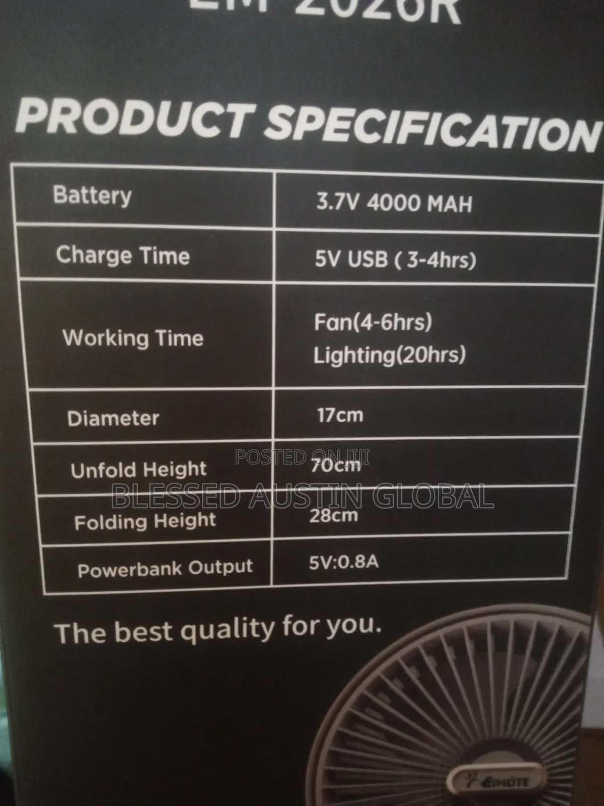 Rechargable Fans