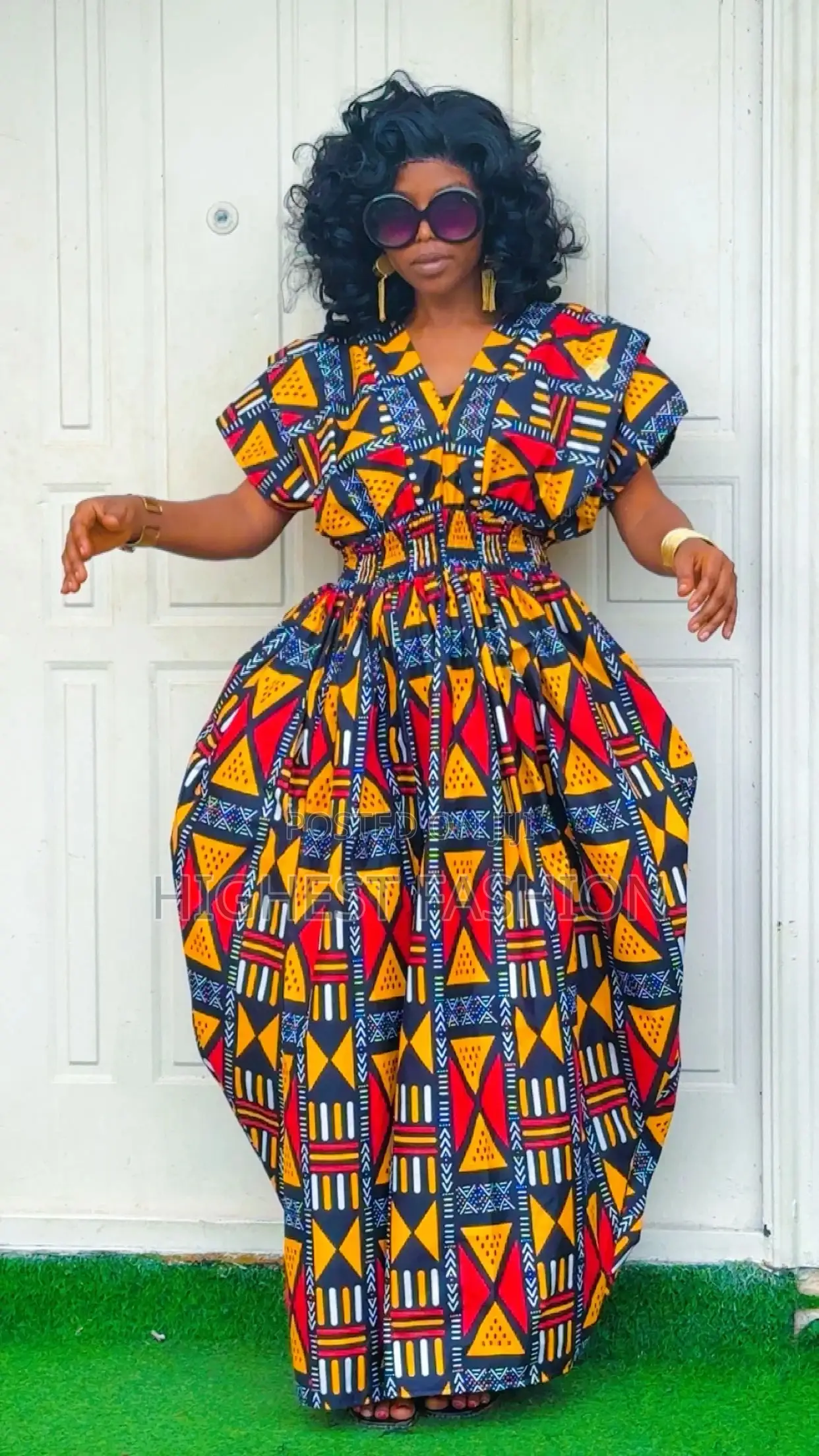 Elastic-Waist Lantern Dress - Style 643