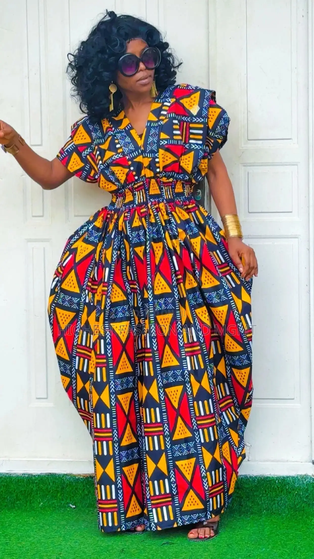 Elastic-Waist Lantern Dress - Style 643