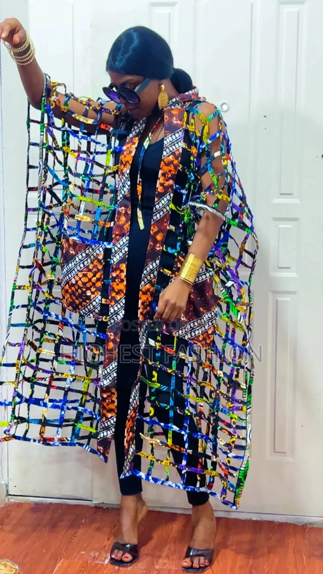 Ankara Cascading Ruffle Maxi Dress - Style 784