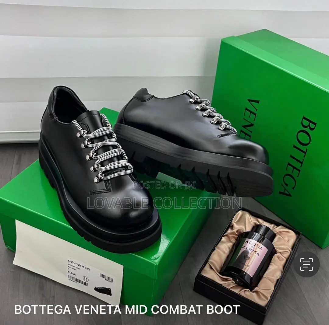 Bottega Veneta Mid Combat Lug Derby Shoes for Men