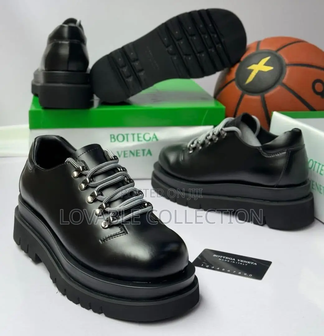 Bottega Veneta Mid Combat Lug Derby Shoes for Men
