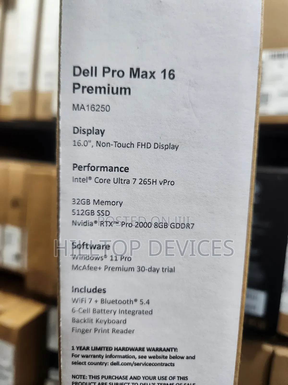 New Laptop Dell Pro Max 16 32GB Intel Core Ultra 7 SSD 512GB