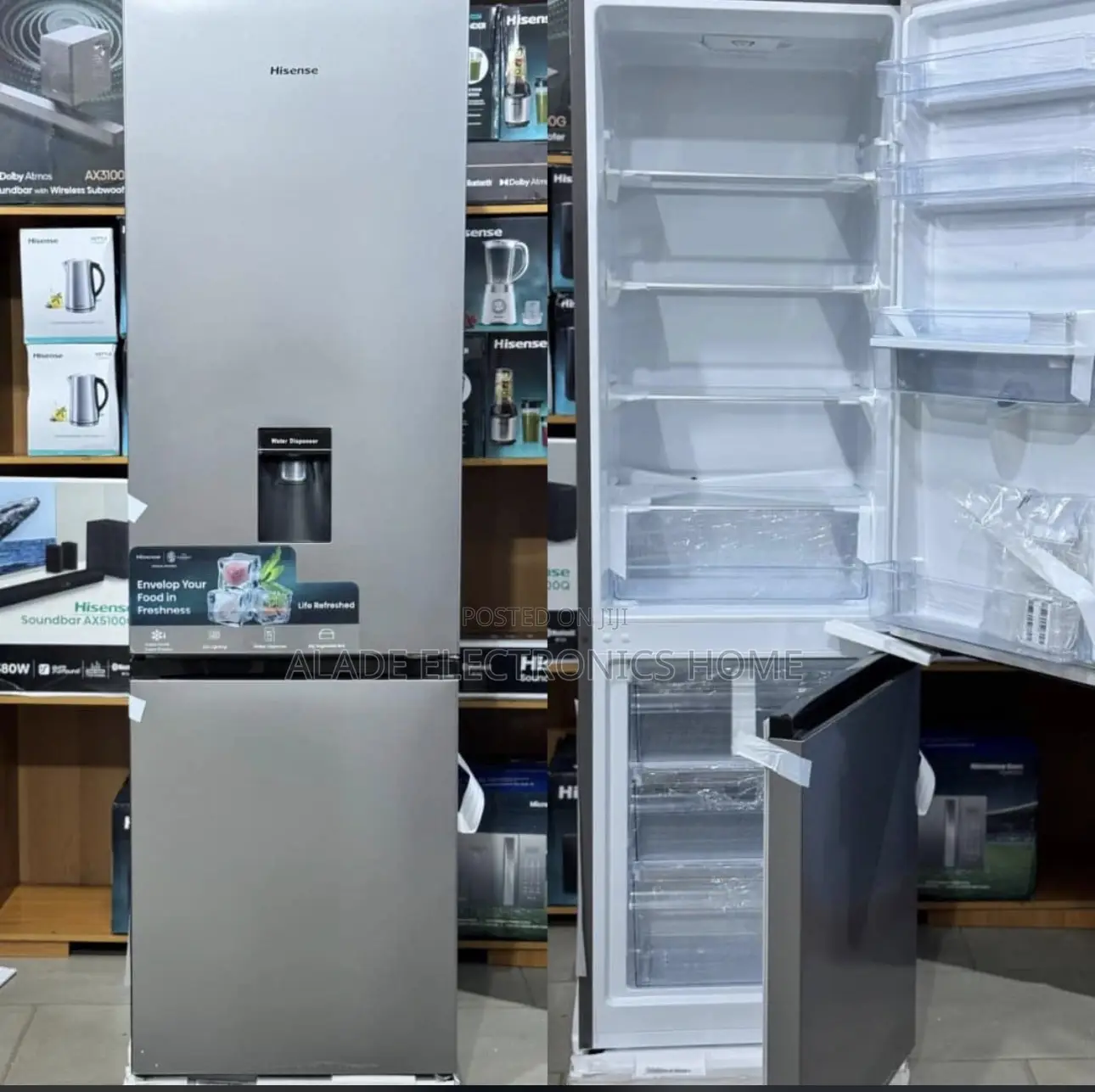 264ltrs” Hisense Refrigerator With Dispenser. (Inveter Gas)