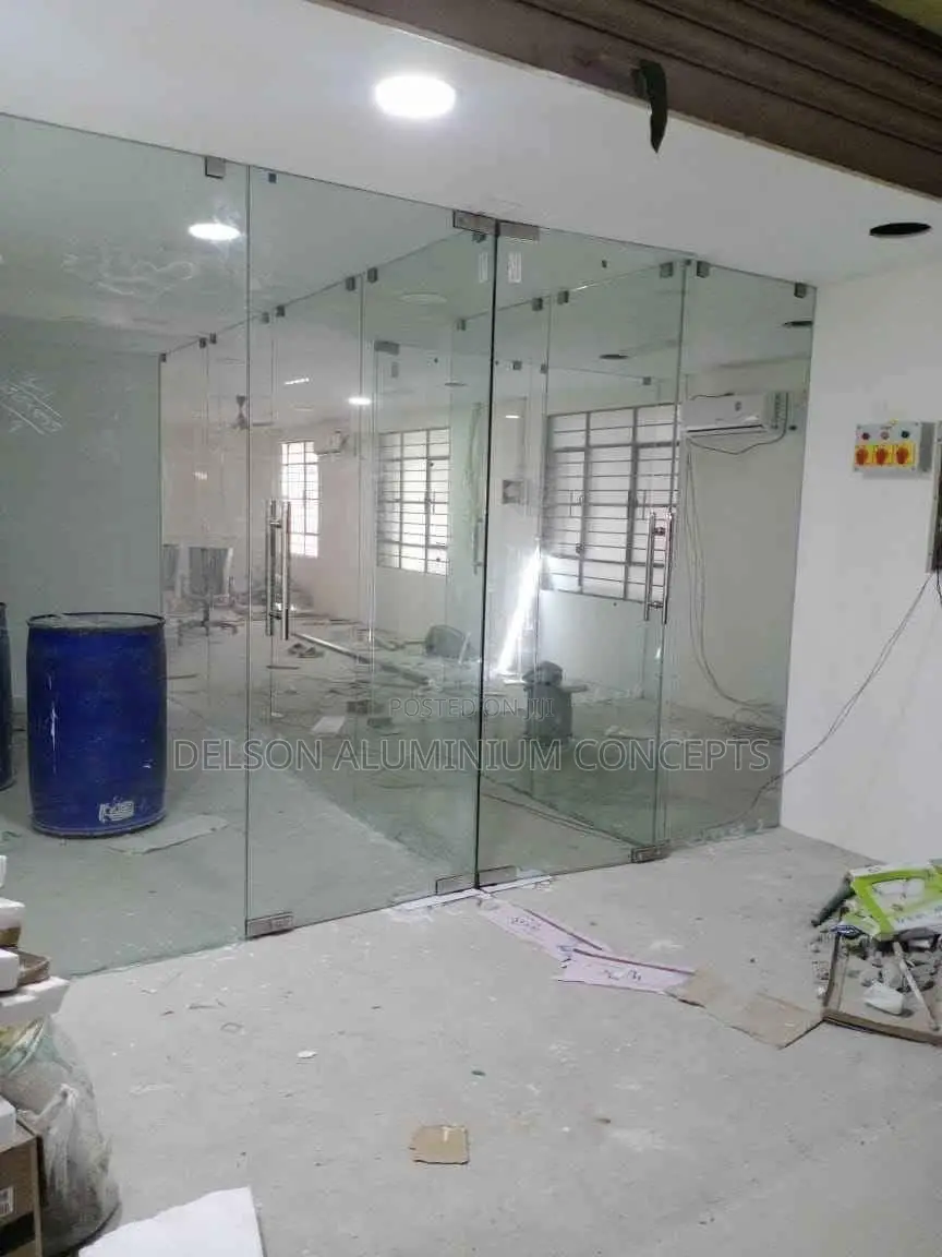 Modern Frameless Glass Partition Installation