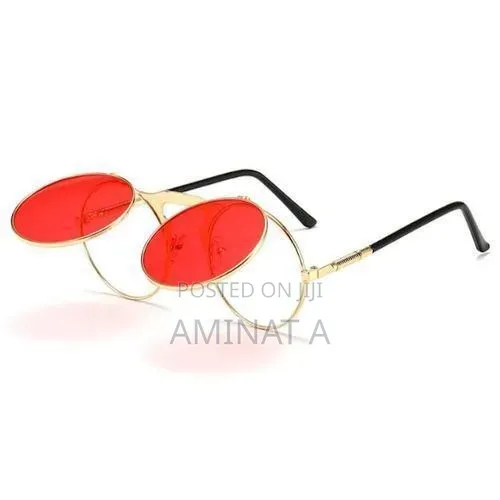 Men Retro Double Lens Round Sunglasses