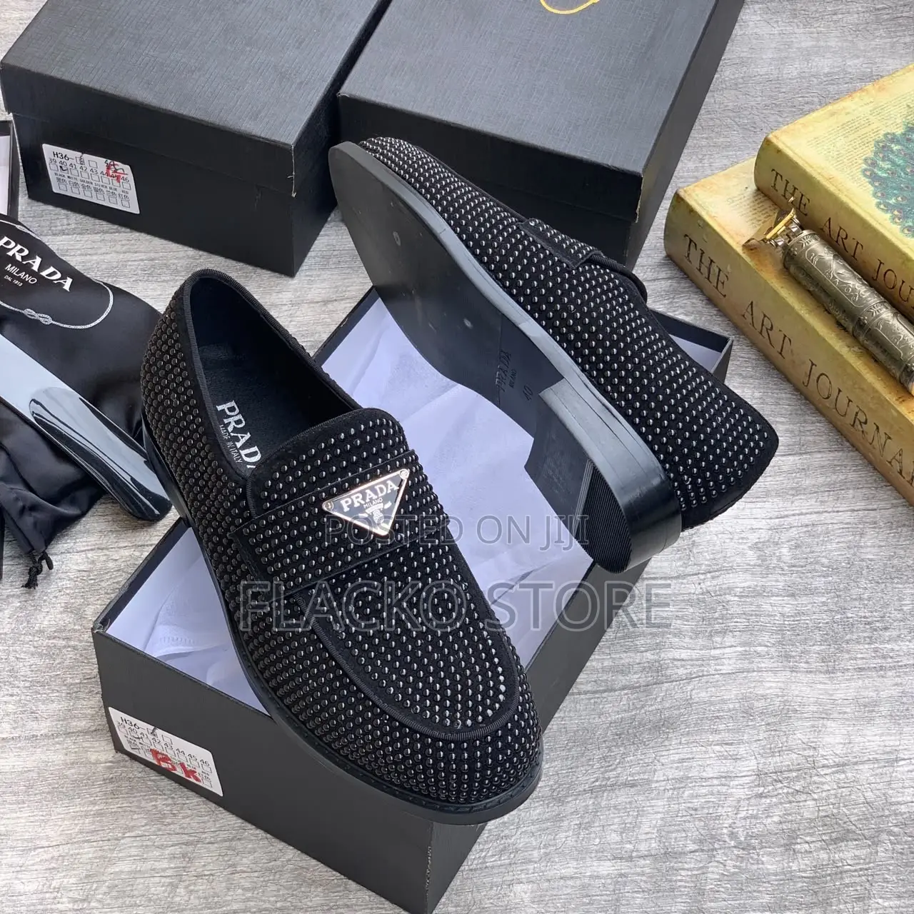 Original Prada Rhinestone Loafers Shoes