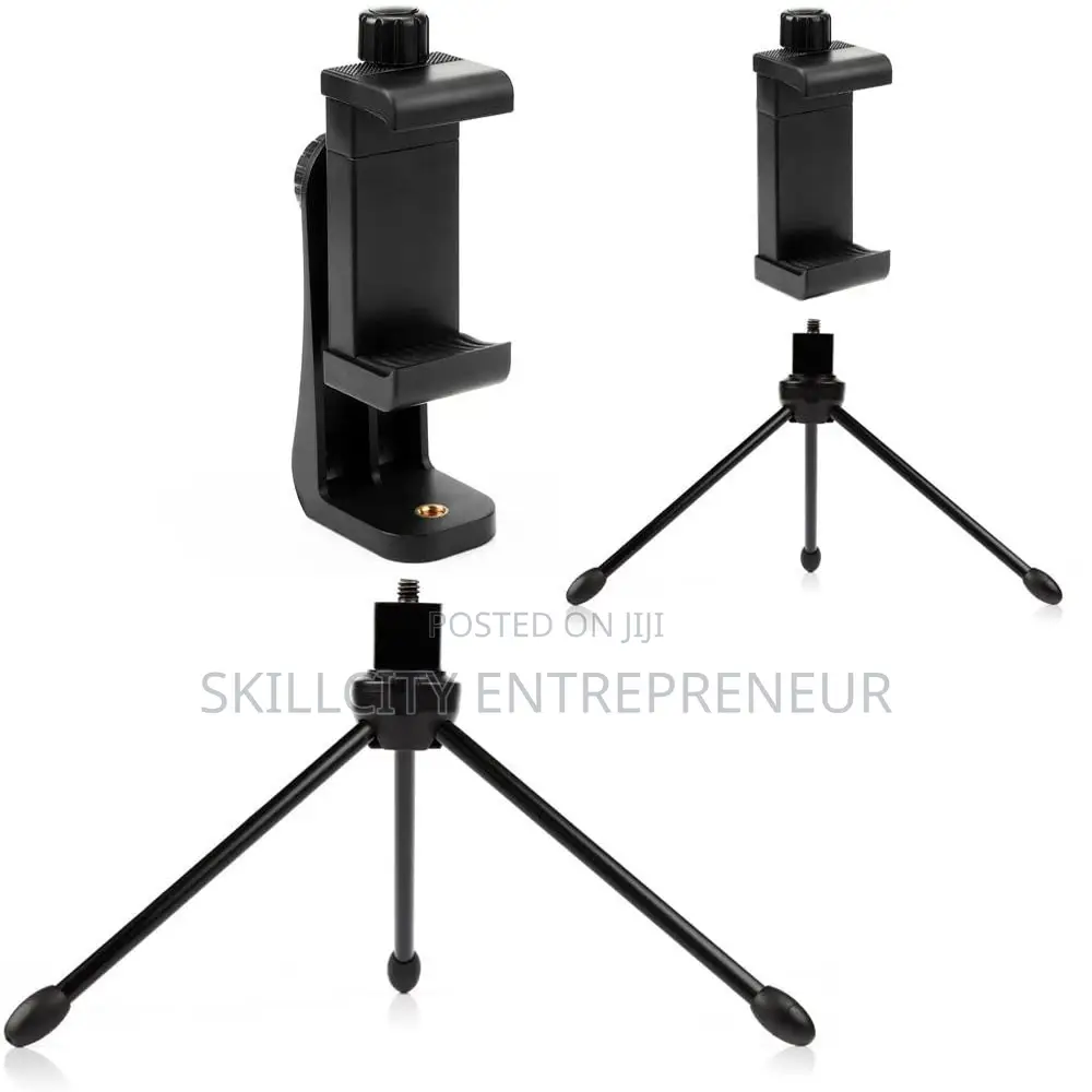 360° Rotating Phone Tripod Mount Adapter With Screw Clamp