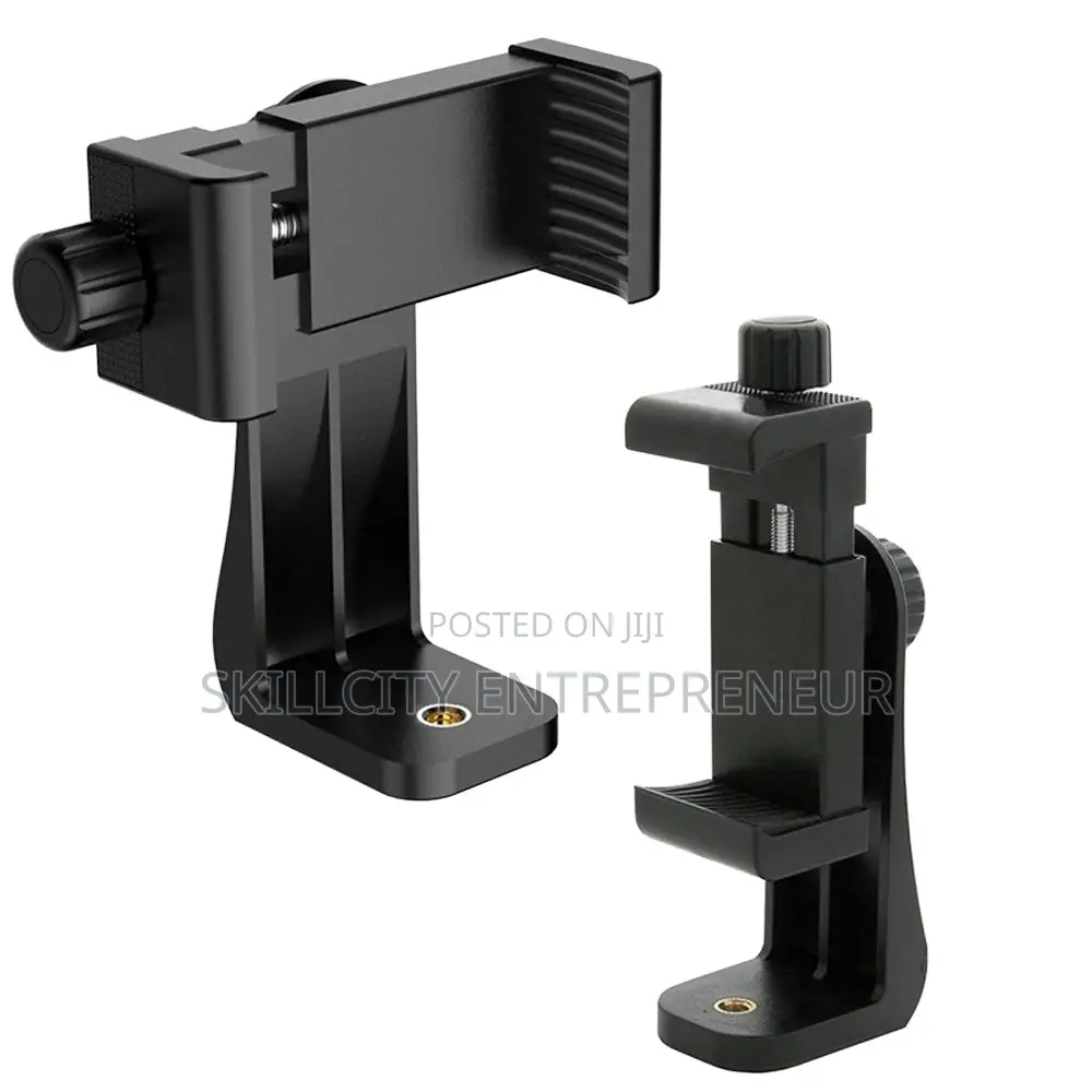 360° Rotating Phone Tripod Mount Adapter With Screw Clamp