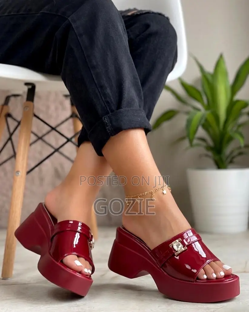 Golden Kello Low Wedge Slippers