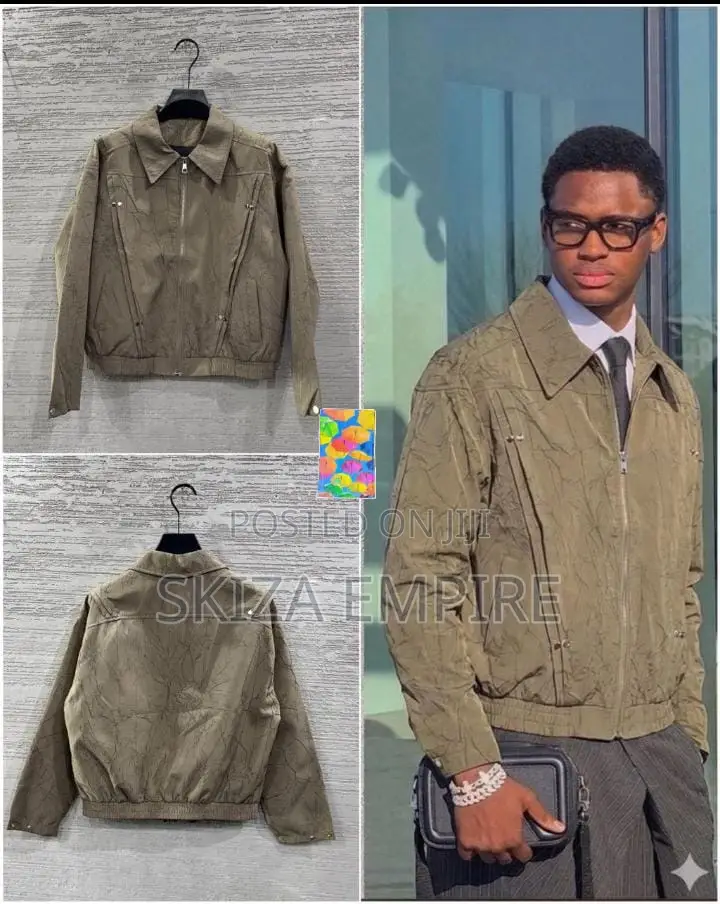 Men's Black Blouson-Style Zip Jacket Classic Workwear