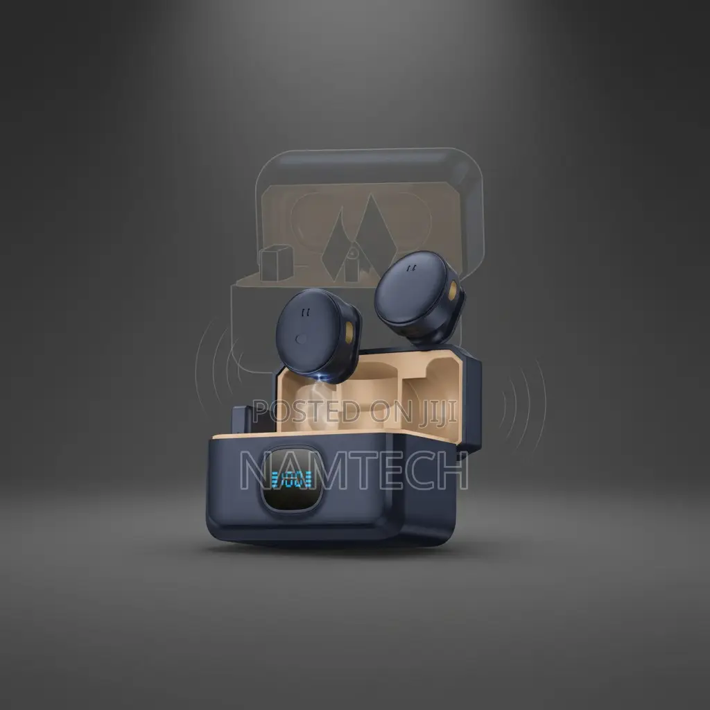 New 2-in-1 Wireless Lavalier Microphone With LCD Charging Case