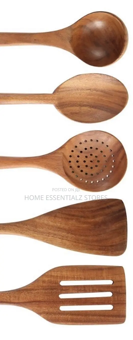 Wooden Cooking Utensil Set With Matching Holder - Kitchen Wooden Spoon