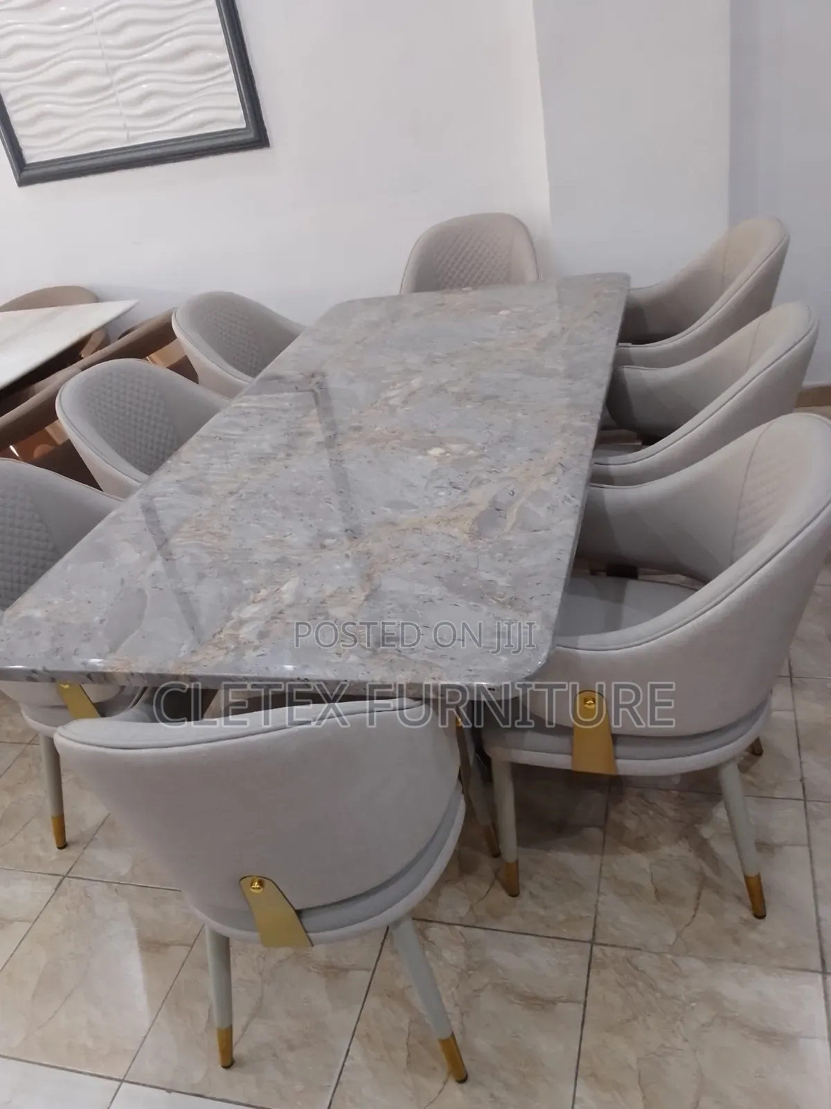 Marble Top Dining Table by 8 Seaters