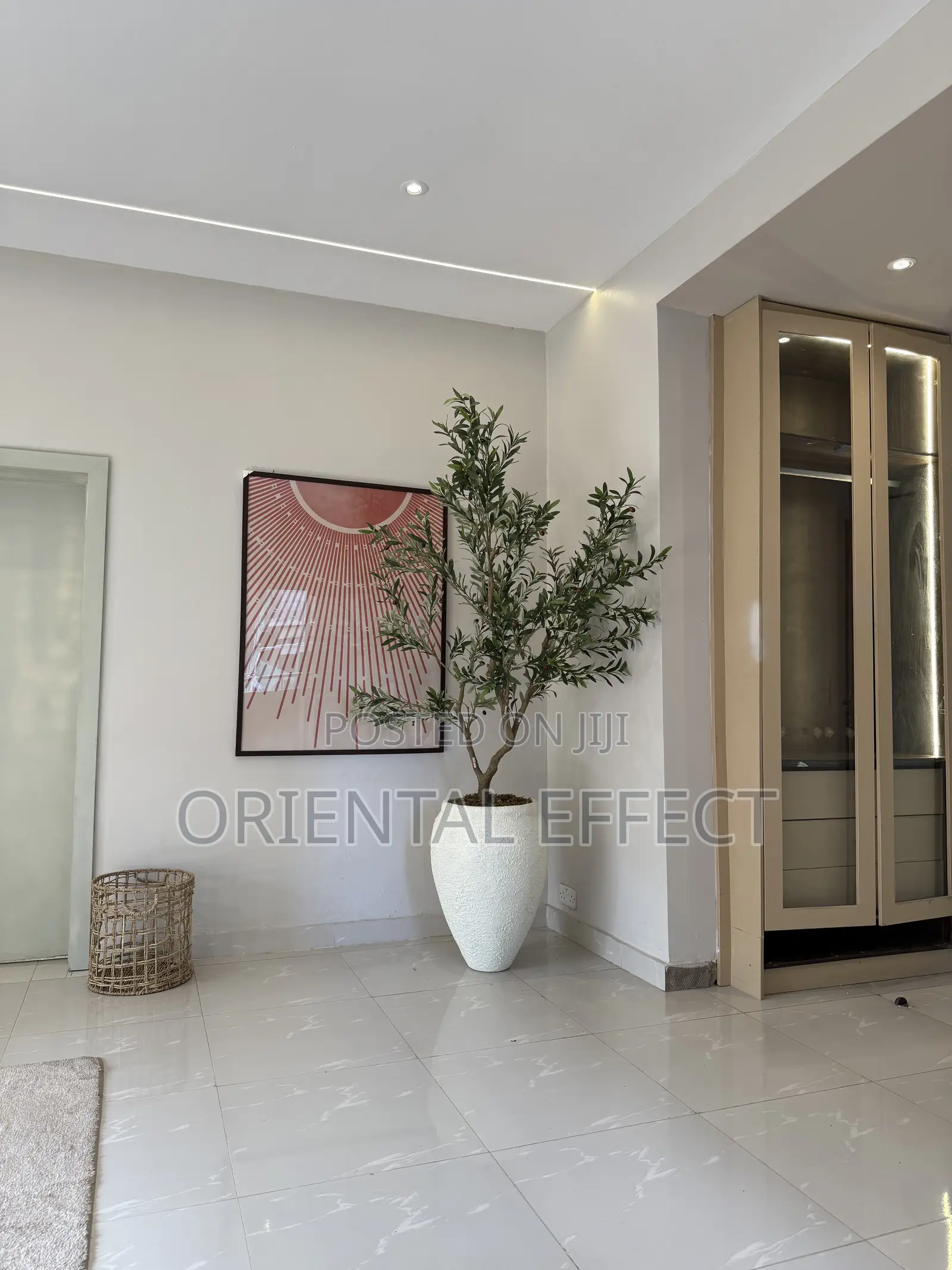 Artificial Wide Olive Tree in Textured Off-White Lake Pot – Home Decor
