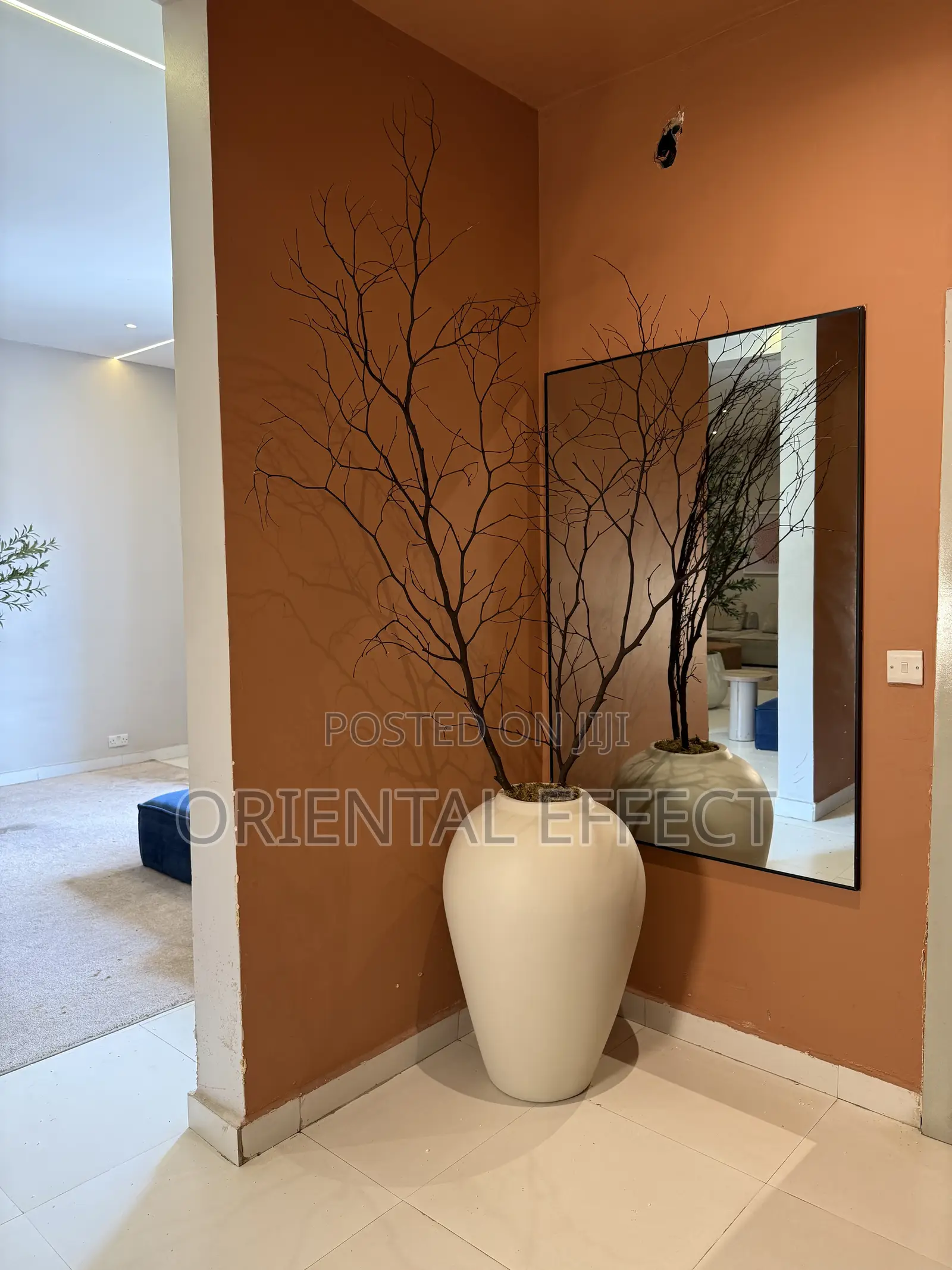 Natural Twigs in Off White Medium Odel Antique Pot –Organic Home Decor